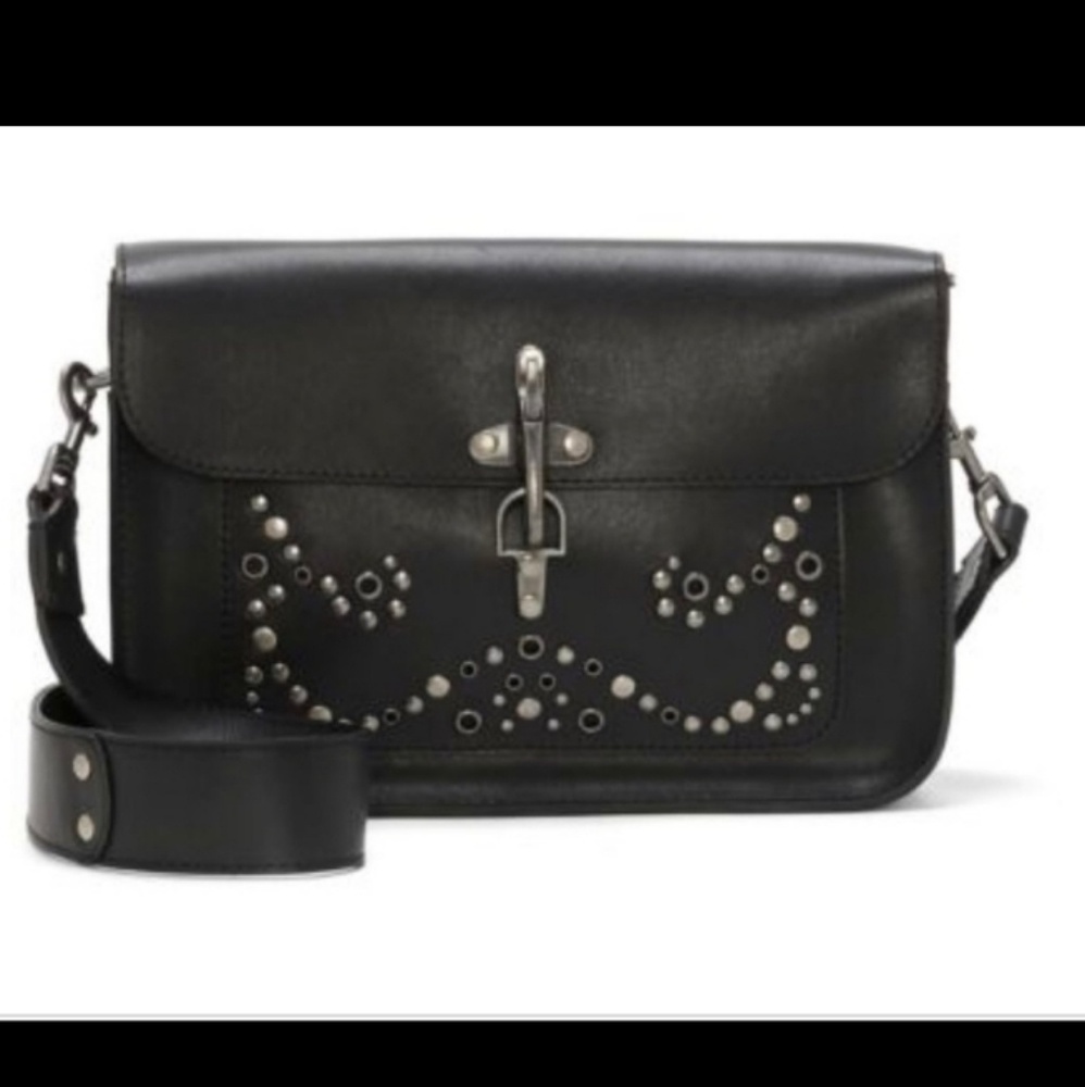 Lucky Brand Maya Black Studded Leather Bag